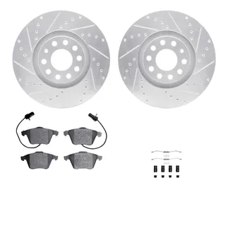 R1 Concepts WGYH1-73051 eLINE Rotor - Drilled & Slotted - Silver W/ Semi-Met Pads